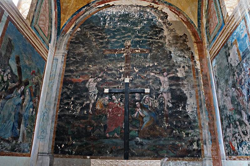 Mural de la Pasión de Cristo en la iglesia de Guadalupe de Real de Catorce